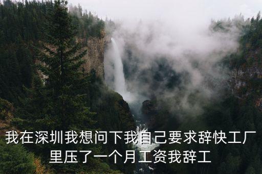 我在深圳我想問下我自己要求辭快工廠里壓了一個月工資我辭工