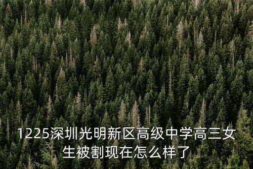 1225深圳光明新區高級中學高三女生被割現在怎么樣了