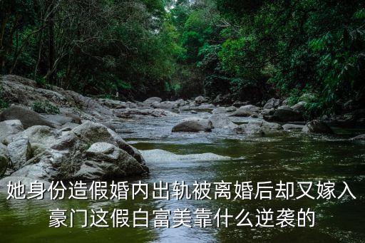 她身份造假婚內(nèi)出軌被離婚后卻又嫁入豪門這假白富美靠什么逆襲的