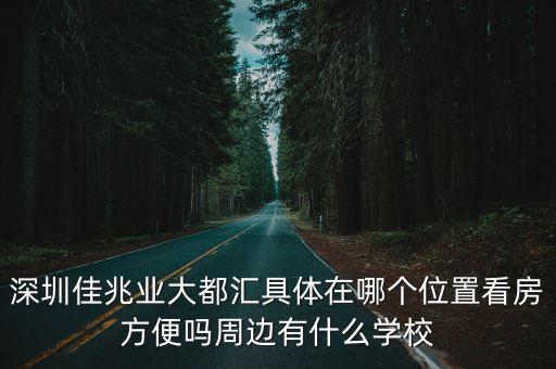 深圳佳兆業大都匯具體在哪個位置看房方便嗎周邊有什么學校
