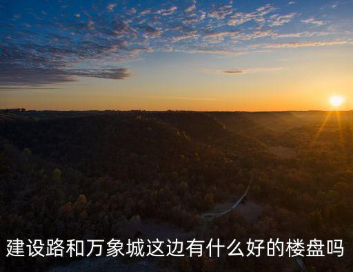 建設(shè)路和萬象城這邊有什么好的樓盤嗎
