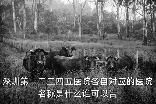 深圳第一二三四五醫院各自對應的醫院名稱是什么誰可以告