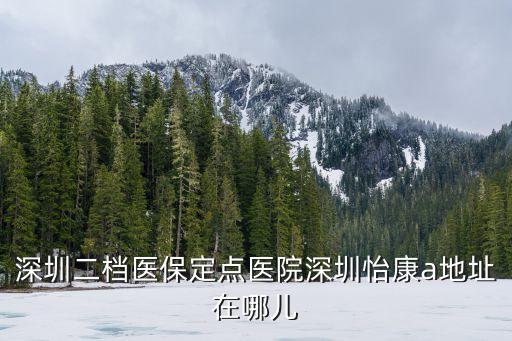 深圳造影來找深圳怡康去找，深圳二檔醫保定點醫院深圳怡康a地址在哪兒
