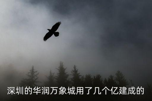 深圳的華潤萬象城用了幾個億建成的