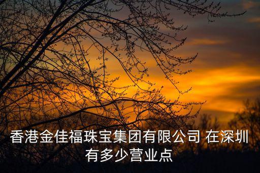 香港金佳福珠寶集團(tuán)有限公司 在深圳有多少營(yíng)業(yè)點(diǎn)