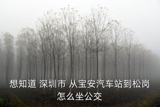 想知道 深圳市 從寶安汽車站到松崗怎么坐公交