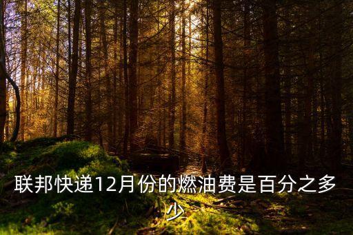 深圳福田fedex燃油附加費(fèi)，聯(lián)邦快遞12月份的燃油費(fèi)是百分之多少
