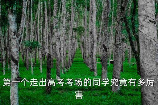 第一個走出高考考場的同學究竟有多厲害
