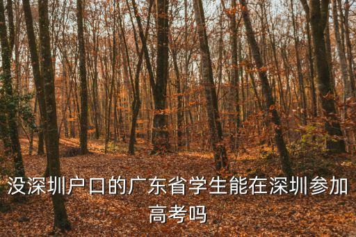 沒深圳戶口的廣東省學(xué)生能在深圳參加高考嗎
