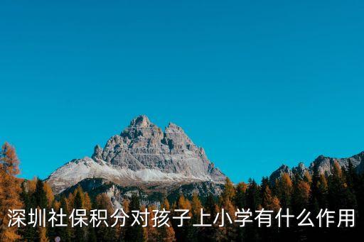 深圳社保積分對孩子上小學(xué)有什么作用