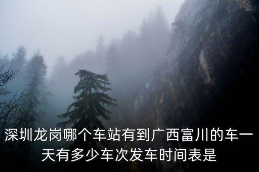 深圳龍崗哪個(gè)車站有到廣西富川的車一天有多少車次發(fā)車時(shí)間表是