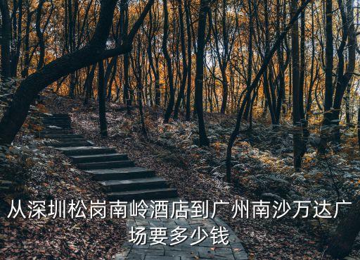 深圳松崗南嶺酒店到廣州，從深圳松崗南嶺酒店到廣州南沙萬達廣場要多少錢