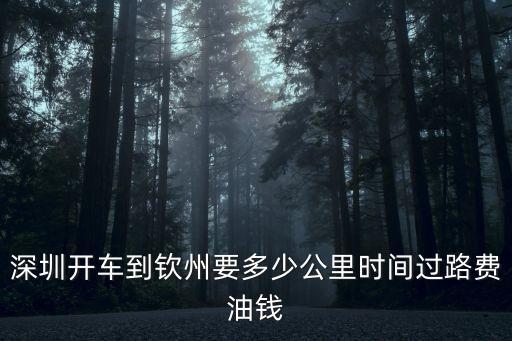 深圳開車到欽州要多少公里時間過路費油錢