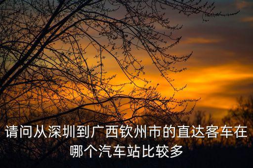 深圳寶安到廣西欽州多少公里，請(qǐng)問(wèn)從深圳到廣西欽州市的直達(dá)客車(chē)在哪個(gè)汽車(chē)站比較多