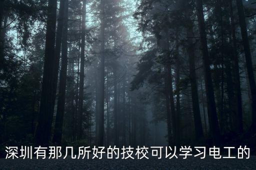 深圳市電工職業學校，深圳有那幾所好的技?？梢詫W習電工的