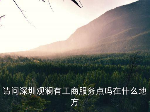 深圳觀瀾工商地址營業廳，請問深圳觀瀾有工商服務點嗎在什么地方