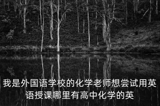 我是外國語學校的化學老師想嘗試用英語授課哪里有高中化學的英