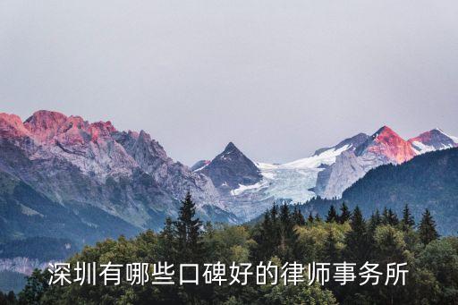 深圳有哪些口碑好的律師事務所