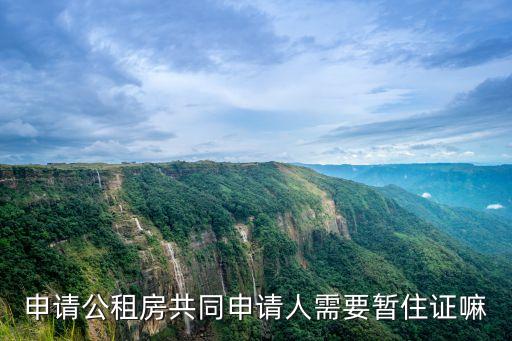 申請公租房共同申請人需要暫住證嘛