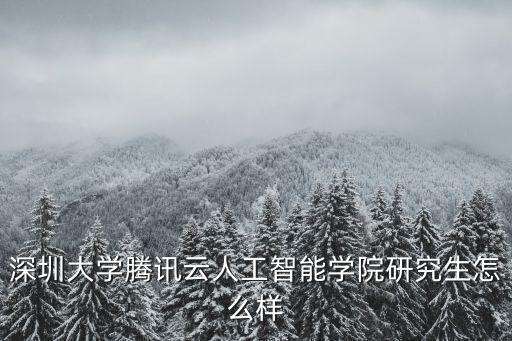 深圳大學騰訊云人工智能學院研究生怎么樣