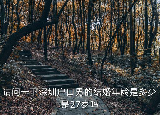 請問一下深圳戶口男的結婚年齡是多少是27歲嗎