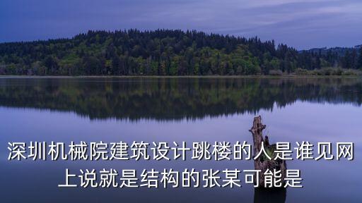 深圳7年級學生墜樓，深圳機械院建筑設計跳樓的人是誰見網上說就是結構的張某可能是