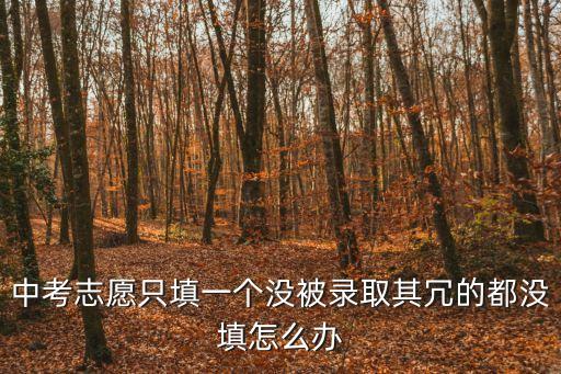 中考志愿只填一個沒被錄取其冗的都沒填怎么辦