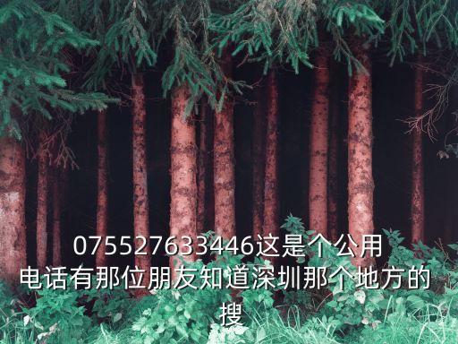 深圳市博浩電子商務電話，075527633446這是個公用電話有那位朋友知道深圳那個地方的  搜