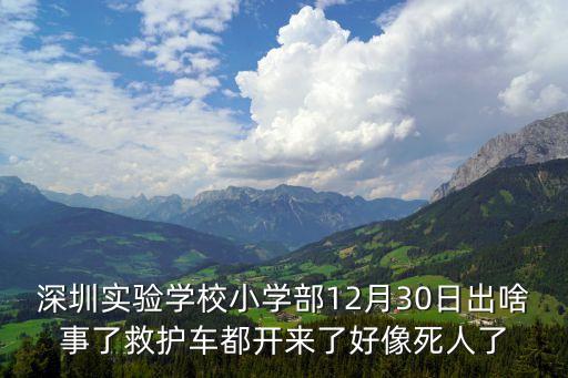 深圳實驗學(xué)校小學(xué)部12月30日出啥事了救護(hù)車都開來了好像死人了