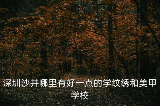 深圳沙井哪里有好一點的學紋繡和美甲學校