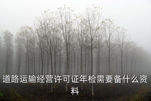 道路運輸經營許可證年檢需要備什么資料