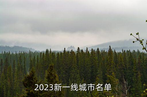 2023新一線城市名單