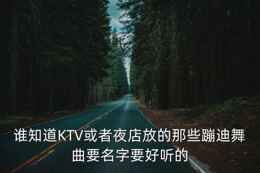 誰知道KTV或者夜店放的那些蹦迪舞曲要名字要好聽的