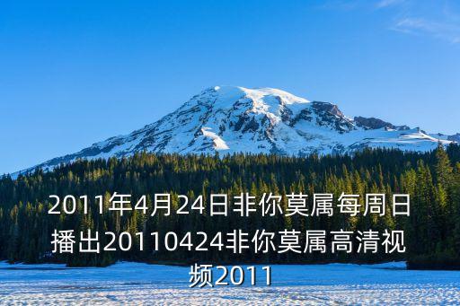 2011年4月24日非你莫屬每周日播出20110424非你莫屬高清視頻2011