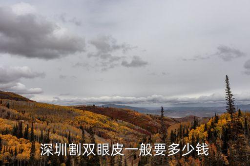深圳割雙眼皮一般要多少錢