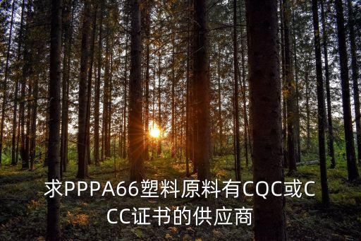 求PPPA66塑料原料有CQC或CCC證書的供應(yīng)商
