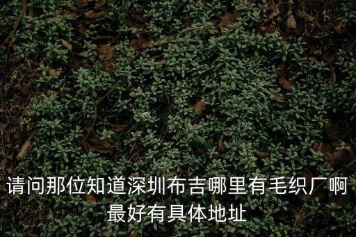 深圳布吉哪里有批發毛巾的，請問那位知道深圳布吉哪里有毛織廠啊最好有具體地址