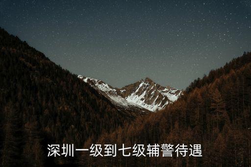 深圳一級到七級輔警待遇