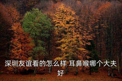 深圳最好的耳鼻喉給力友誼，深圳友誼看的怎么樣 耳鼻喉哪個大夫好