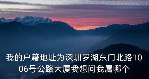 深圳名門華府屬于哪個社區，我的戶籍地址為深圳羅湖東門北路1006號公路大廈我想問我屬哪個