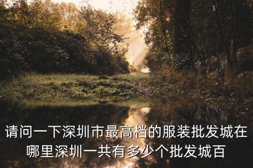 請問一下深圳市最高檔的服裝批發城在哪里深圳一共有多少個批發城百