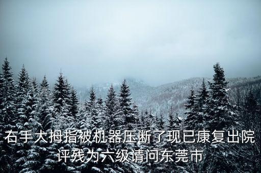 右手大拇指被機(jī)器壓斷了現(xiàn)已康復(fù)出院評(píng)殘為六級(jí)請(qǐng)問(wèn)東莞市
