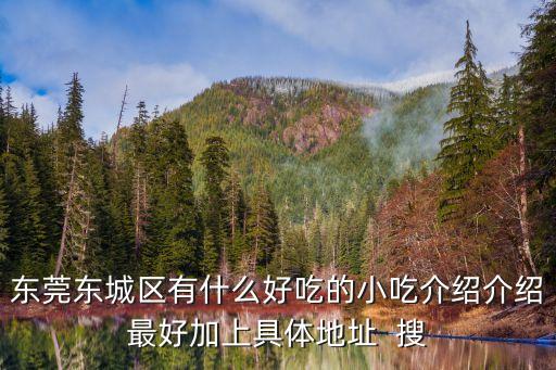 東莞東城區(qū)有什么好吃的小吃介紹介紹最好加上具體地址  搜
