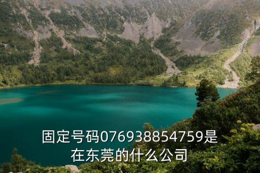 固定號碼076938854759是在東莞的什么公司