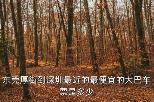 東莞到深圳哪個車最便宜，東莞厚街到深圳最近的最便宜的大巴車票是多少