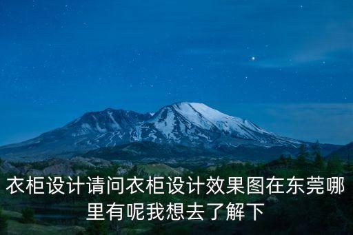 衣柜設計請問衣柜設計效果圖在東莞哪里有呢我想去了解下