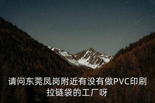 請問東莞鳳崗附近有沒有做PVC印刷拉鏈袋的工廠呀