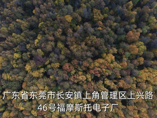 廣東省東莞市長安鎮(zhèn)上角管理區(qū)上興路46號福摩斯托電子廠