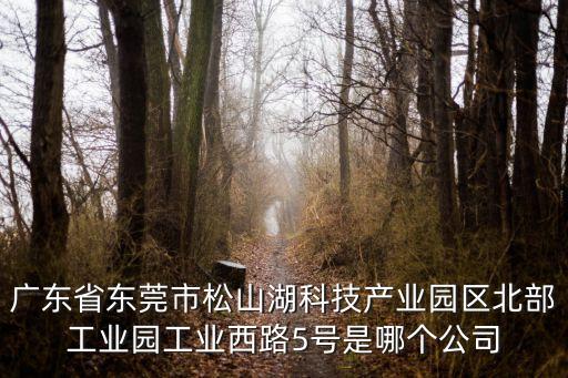 廣東省東莞市松山湖科技產(chǎn)業(yè)園區(qū)北部工業(yè)園工業(yè)西路5號是哪個公司