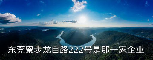 東莞寮步龍自路222號是那一家企業